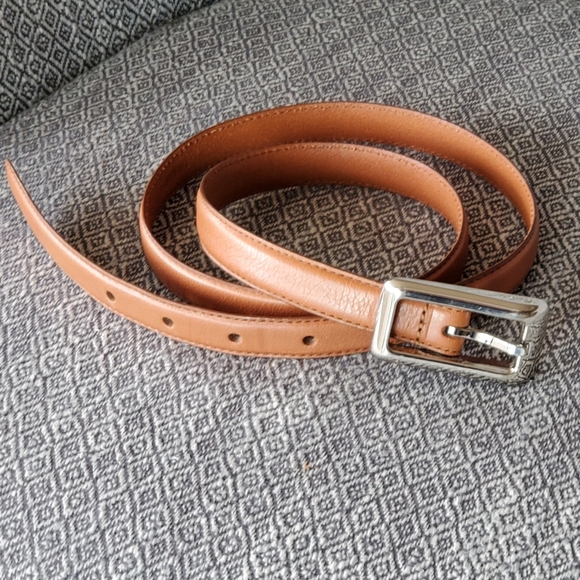 Fossil Timeless Leather Belt, Silver Buckle, Whiskey Brown, Medium, EUC - Picture 3 of 13